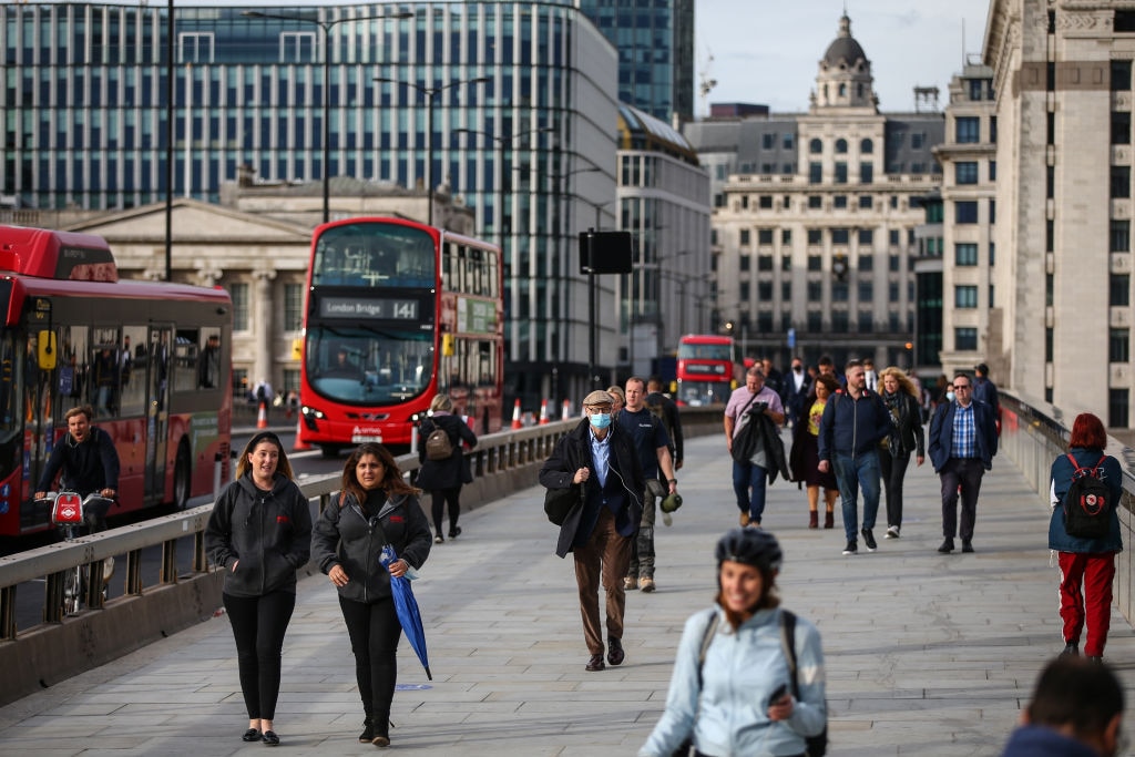 Shoppers, commuters and workers in central London 