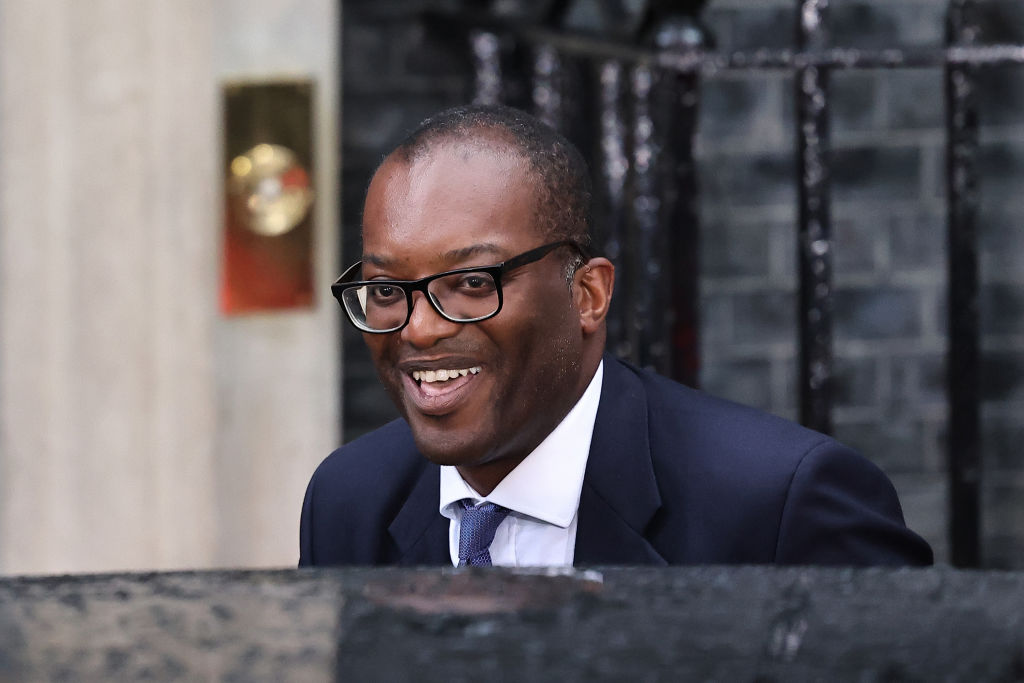 LONDON, ENGLAND - SEPTEMBER 06: Conservative MP Kwasi Kwarteng arrives at Downing Street on September 6, 2022 in London, England. The new prime minister assumed her role at Number 10 Downing Street today and set about appointing her Cabinet of Ministers. (Photo by Rob Pinney/Getty Images)