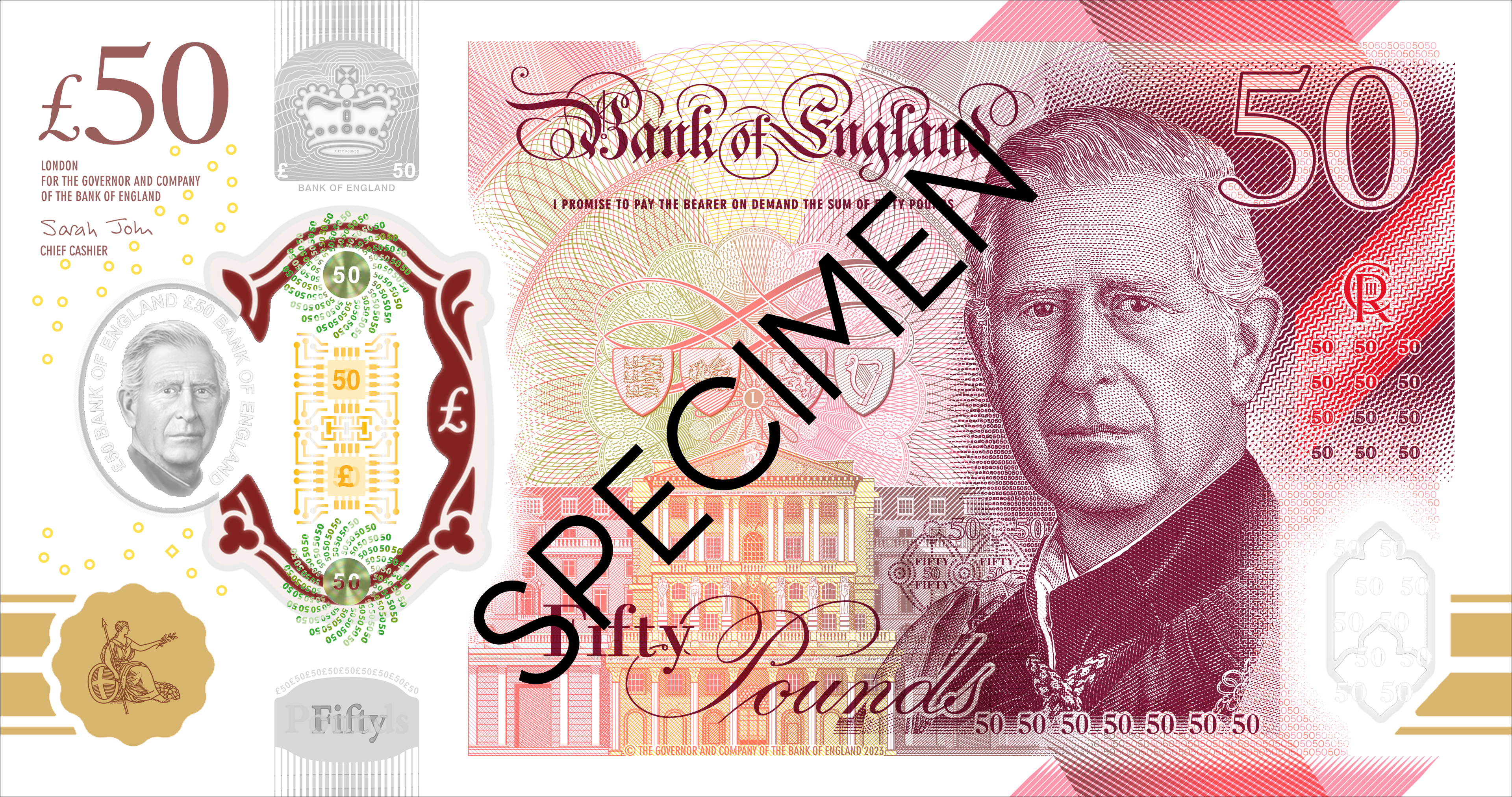 On The Money King Charles III Makes Banknote Debut CityAM   50 Pound Note SPECIMEN 3 