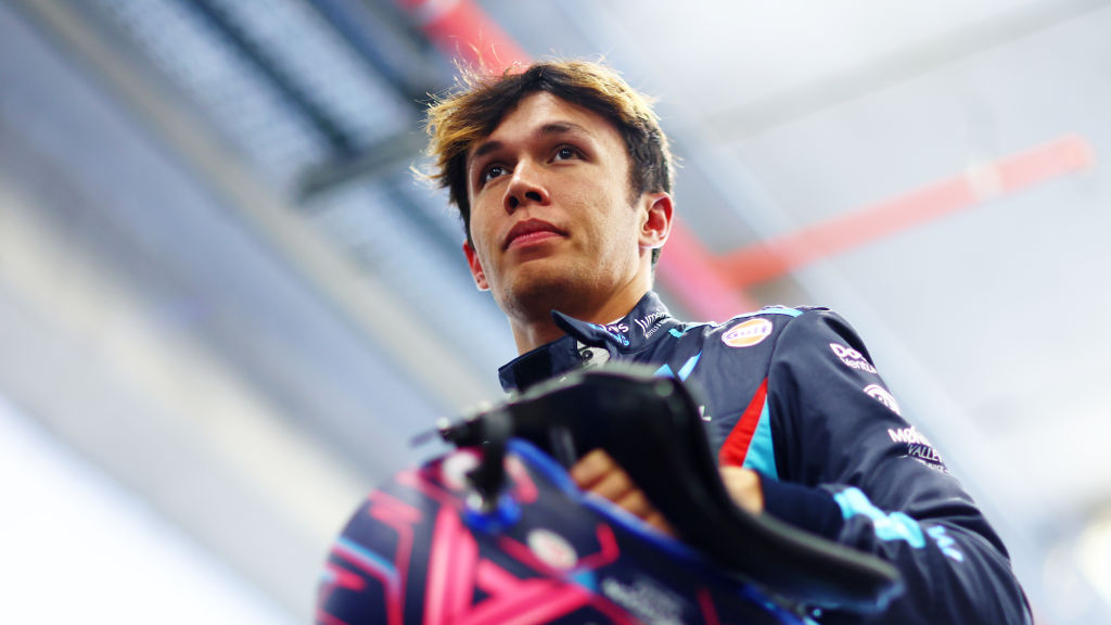 SAO PAULO, BRAZIL - NOVEMBER 04: 19th placed qualifier Alexander Albon of Thailand and Williams looks on in the garage  during the Sprint Shootout ahead of the F1 Grand Prix of Brazil at Autodromo Jose Carlos Pace on November 04, 2023 in Sao Paulo, Brazil. (Photo by Dan Istitene - Formula 1/Formula 1 via Getty Images)