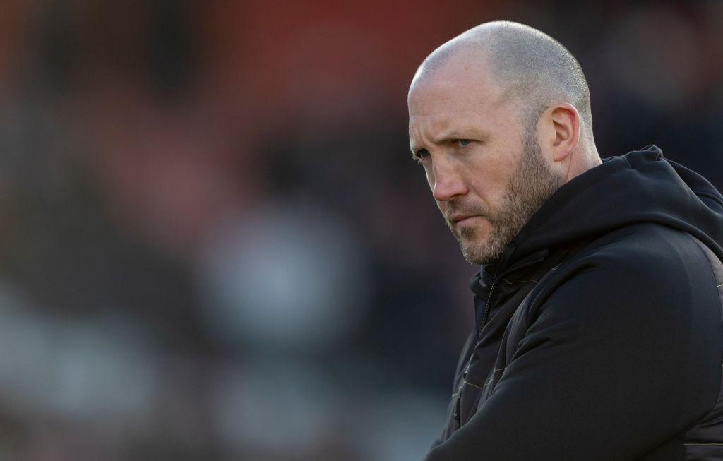 GLOUCESTER, ENGLAND - NOVEMBER 25:  Gloucester's Head Coach George Skivington during the Gallagher Premiership Rugby match between Gloucester Rugby and Leicester Tigers at Kingsholm Stadium on November 25, 2023 in Gloucester, England. (Photo by Bob Bradford - CameraSport via Getty Images)