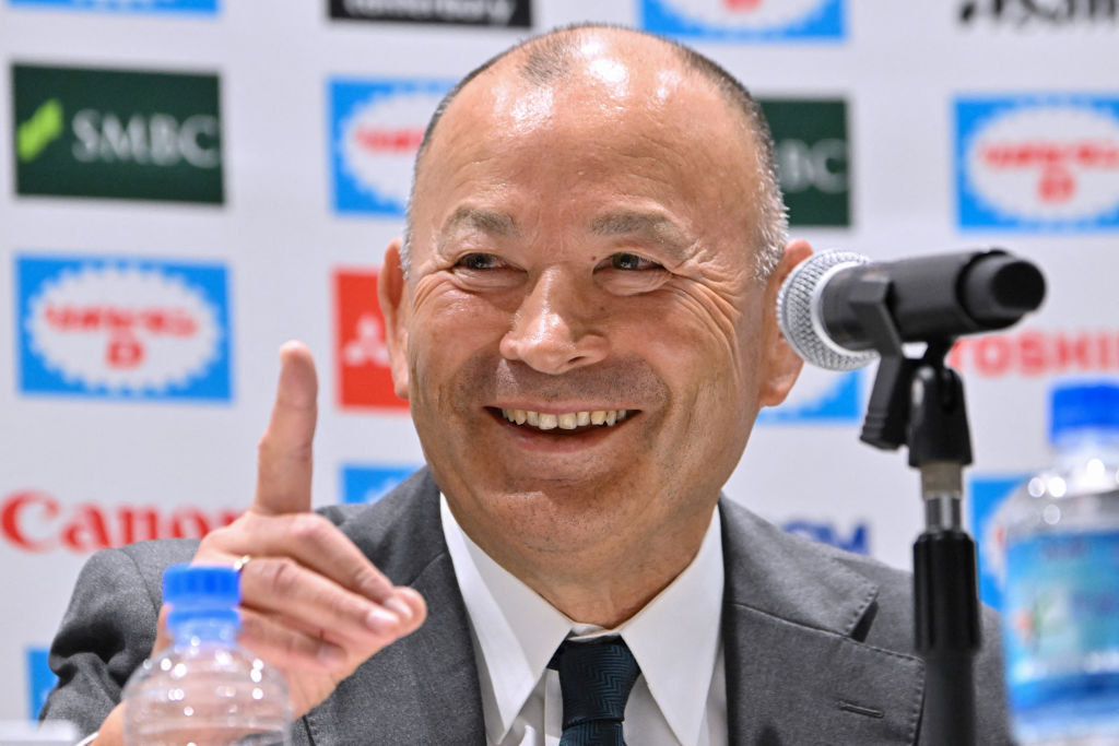 Eddie Jones speaks at a press conference after being named as Japan rugby head coach in Tokyo on December 14, 2023. Jones said December 14 that he did not 