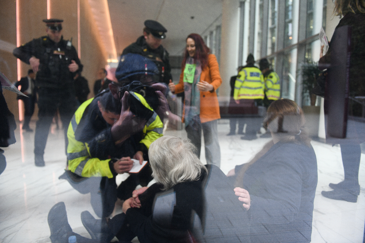 Nine arrests made after XR activists occupy four City insurance HQs including the Walkie Talkie