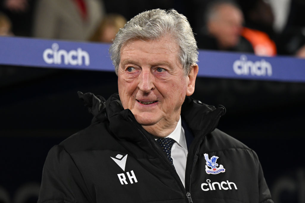 LONDON, ENGLAND - FEBRUARY 12: Crystal Palace manager Roy Hodgson looks on ahead of  the Premier League match between Crystal Palace and Chelsea FC at Selhurst Park on February 12, 2024 in London, England. (Photo by Mike Hewitt/Getty Images)