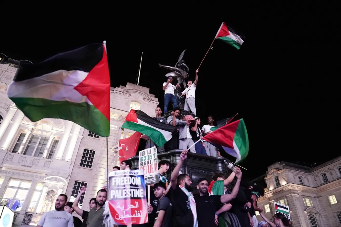 Protesters during a previous March for Palestine in London Jeff Moore/PA Wire