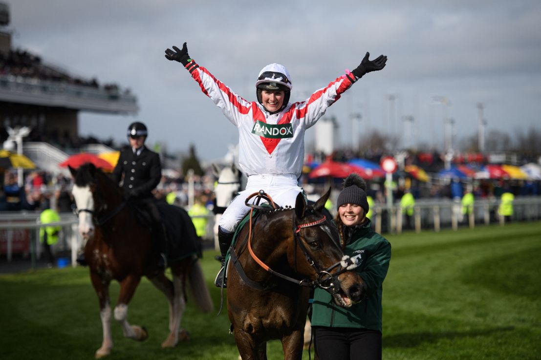 Gina Andrews takes the ride aboard Mr Vango in the National Hunt Chase