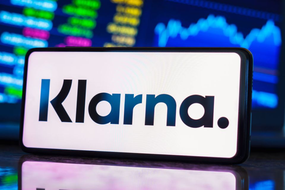 In this photo illustration, the Klarna Bank AB logo is