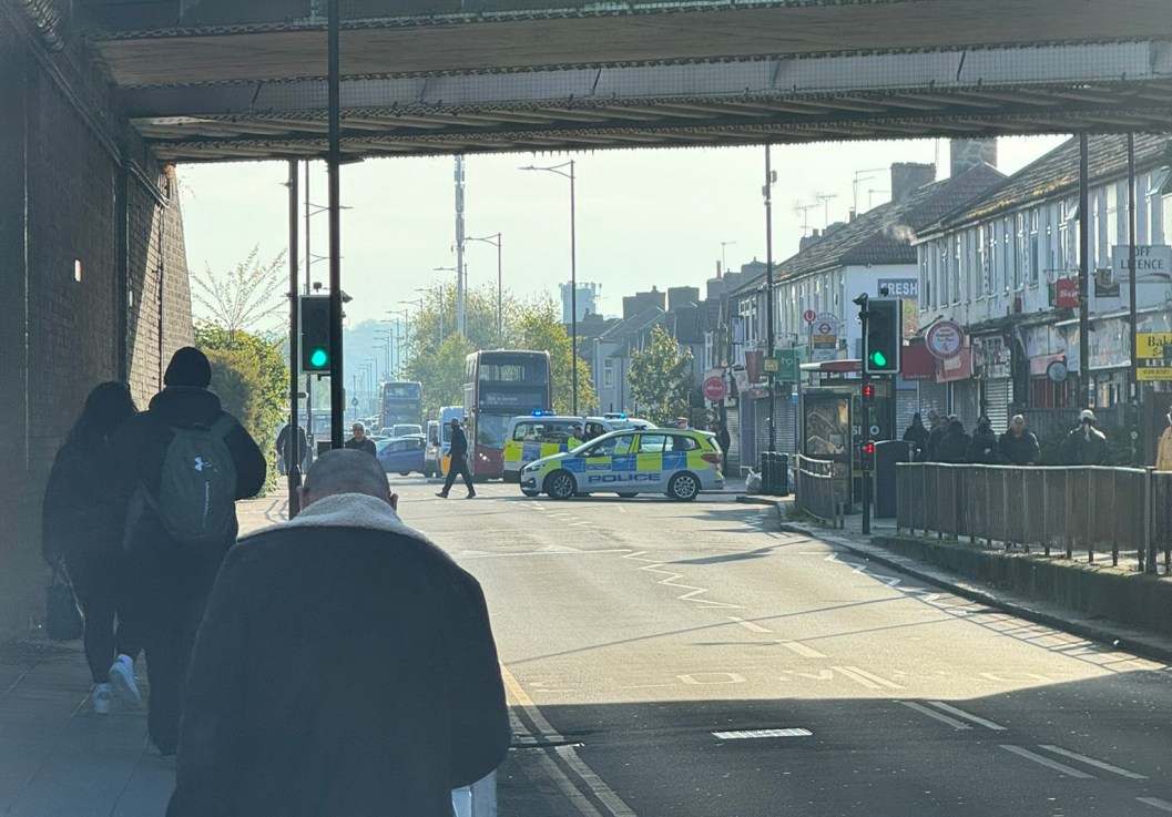 Picture taken with permission from the Twitter feed of @petekingdom of emergency services in Hainault, north east London, where a 36-year-old man wielding a sword was arrested after an attack on members of the public and two police officers.  Picture date: Tuesday April 30, 2024. PA Photo. See PA story POLICE Hainault. Photo credit should read: Peter Kingdom/PA Wire 

NOTE TO EDITORS: This handout photo may only be used in for editorial reporting purposes for the contemporaneous illustration of events, things or the people in the image or facts mentioned in the caption. Reuse of the picture may require further permission from the copyright holder.