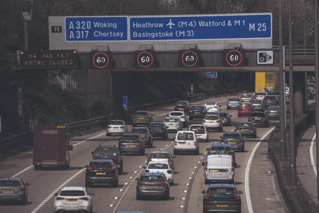 A view of traffic approaching junction 10 of the M25 in Surrey (Gareth Fuller/PA Wire)