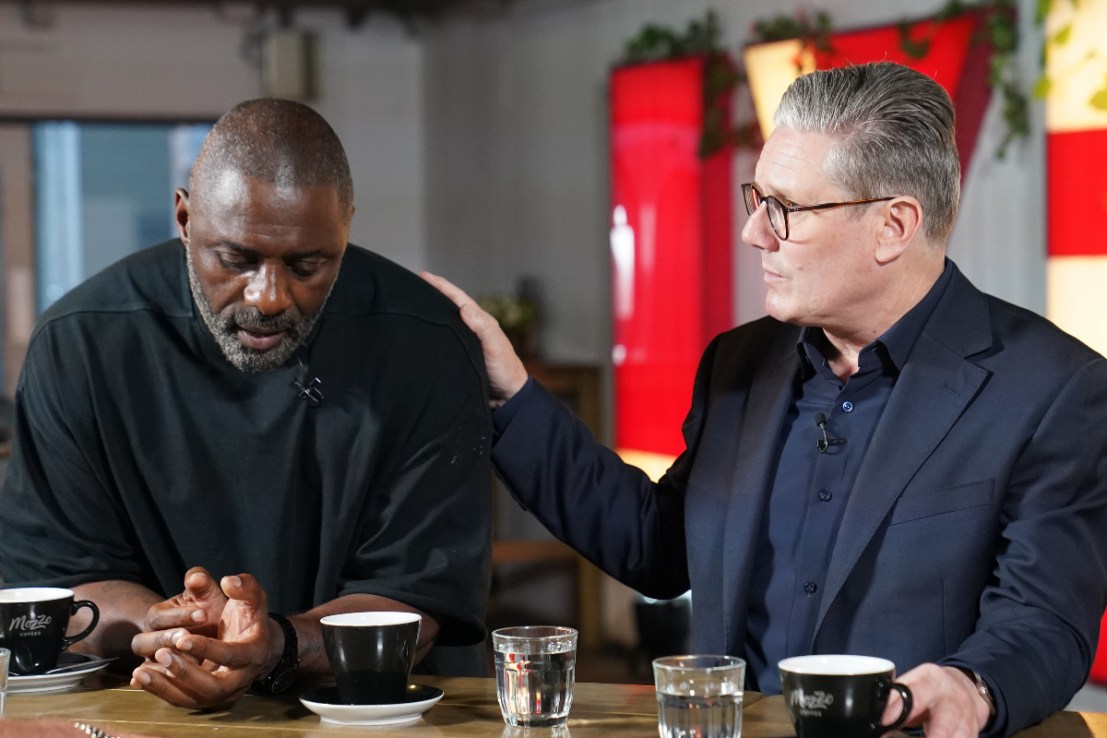 Sir Keir Starmer and actor Idris Elba met the families of knife crime victims. Photo: PA