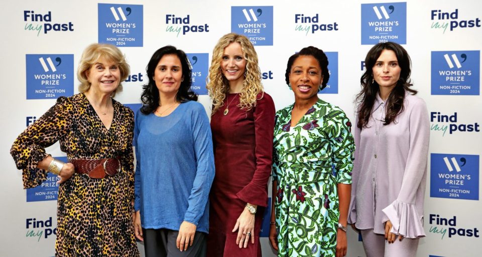 This year's non-fiction panel (L-R): Journalist Anne Sebba, author Kamila Shamsie, historian and broadcaster Suzannah Lipscomb, author and consultant Nicola Rollock, fair fashion campaigner Ventia la Manna. 