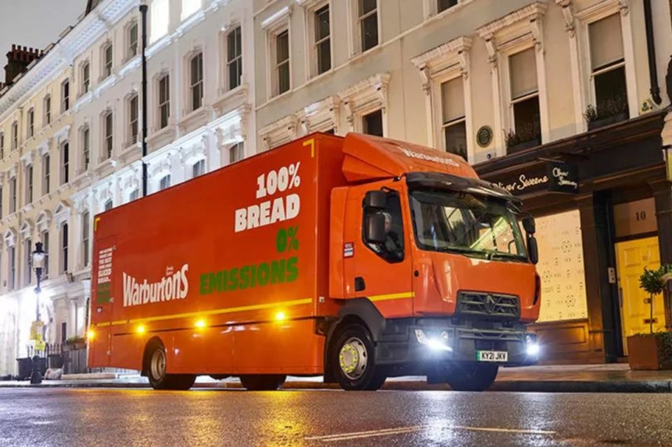 A Warburtons delivery truck