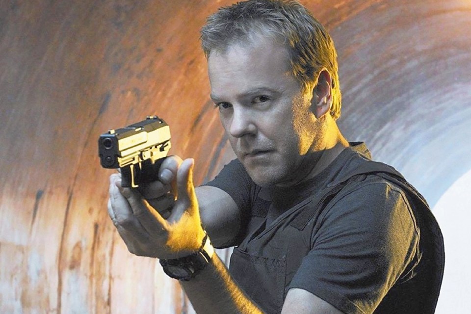 Kiefer Sutherland in perhaps his most famous role as Jack Bauer in 24