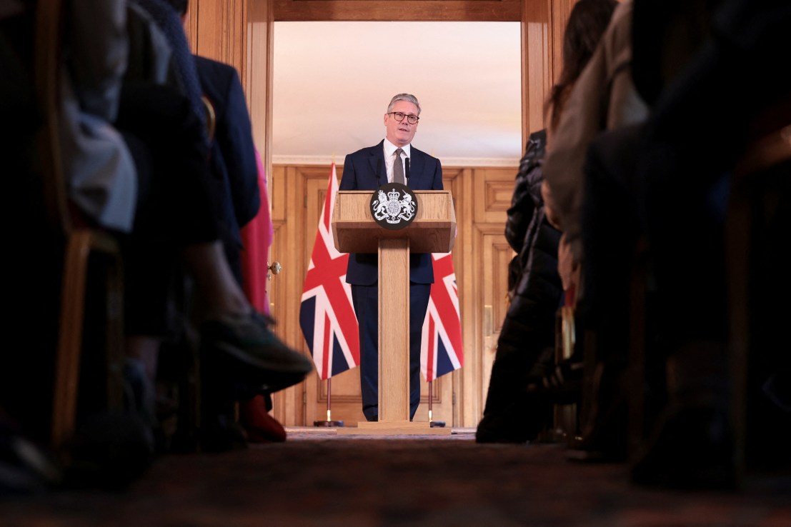 Prime Minister Sir Keir Starmer speaks during a press conference after his first Cabinet meeting at 10 Downing Street, London, following the landslide General Election victory for the Labour Party. Picture date: Saturday July 6, 2024. PA Photo. See PA story POLITICS Election. Photo credit should read: Claudia Greco/PA Wire