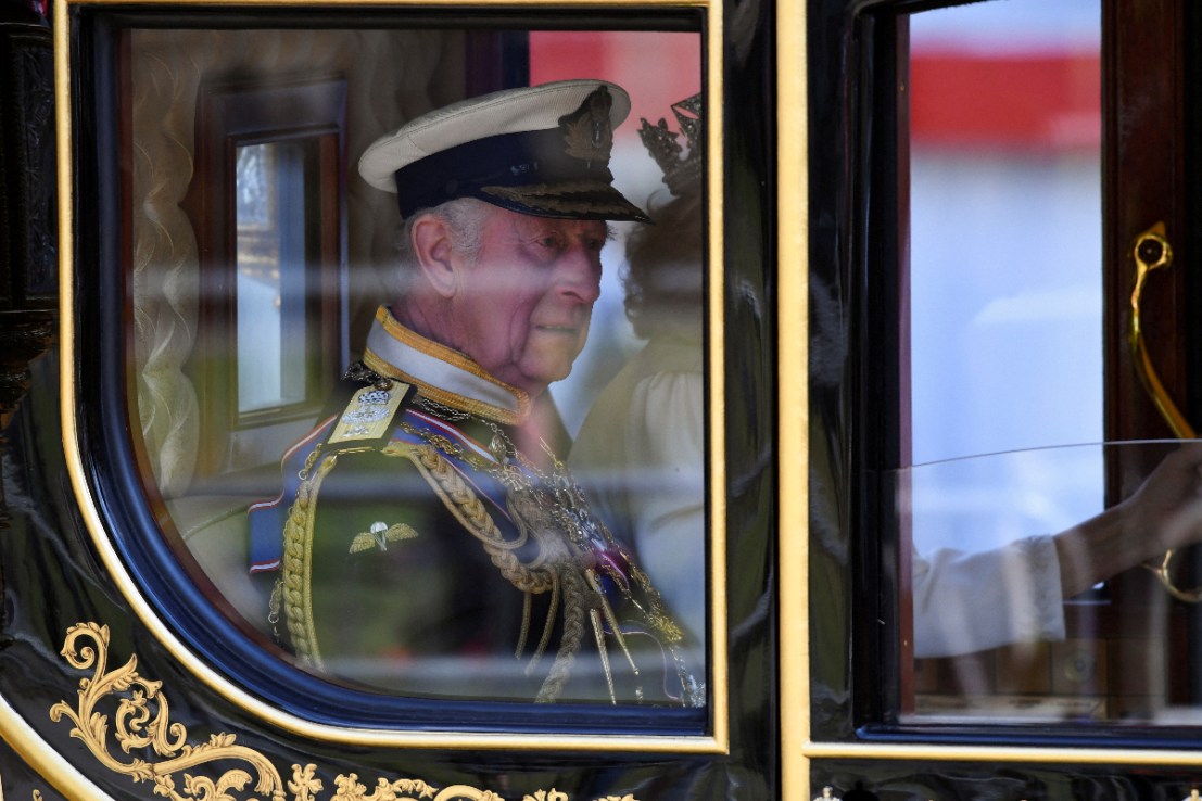 King Charles III arriving for the State Opening of Parliament. Photo: PA