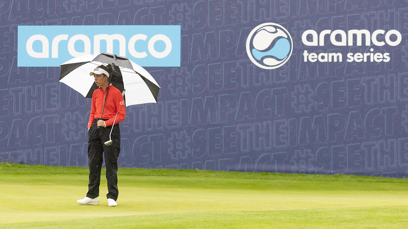 Georgia Hall narrowly missed out on defending her team title at a rainy Centurion Club