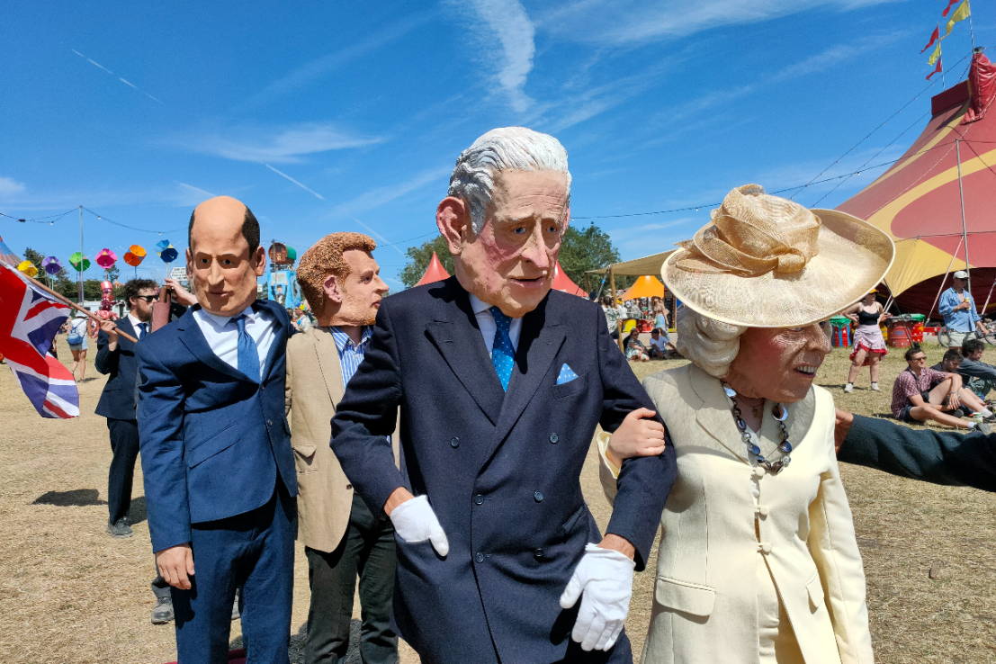 King Charles and Queen Camilla (sort of) at Glastonbury