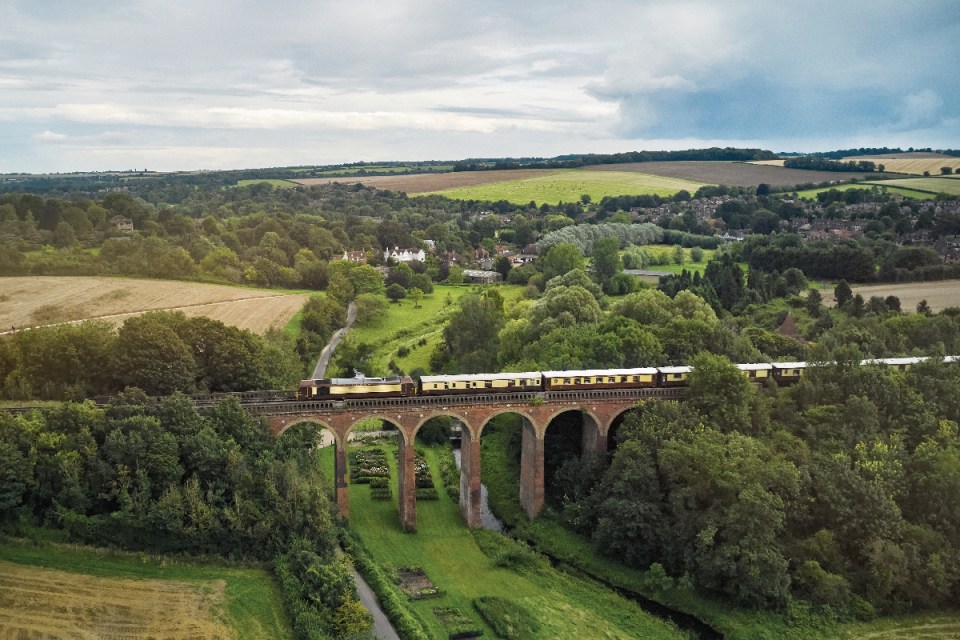 The British Pullman making its way across the country