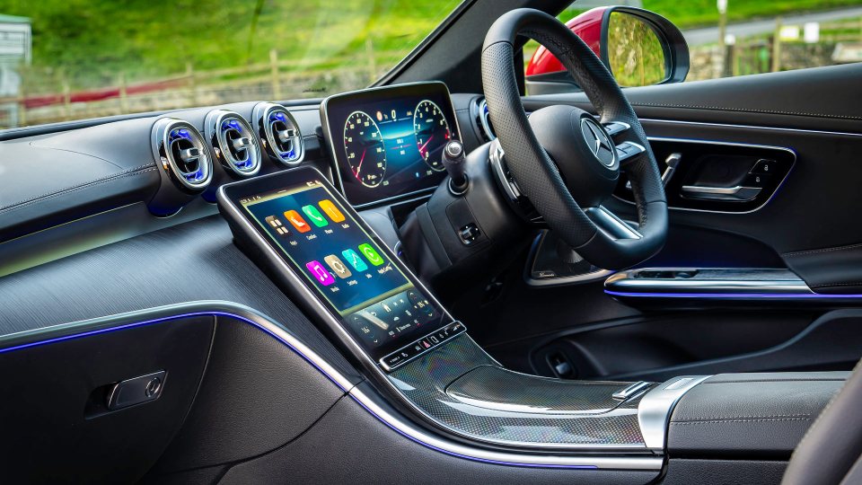 The console and interior in the The Mercedes-Benz CLE 