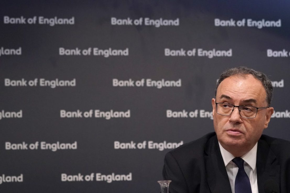 Andrew Bailey, Governor of the Bank of England, speaks during the Bank of England Monetary Policy Report press conference at the Bank of England today. Photo credit should read: Alberto Pezzali/PA Wire