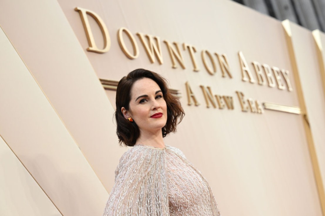 Michelle Dockery attends the world premiere of "Downton Abbey: A New Era" at Cineworld Leicester Square on April 25, 2022 in London, England. (Photo by Jeff Spicer/Getty Images for Focus Features, Universal  Pictures and Carnival Films)