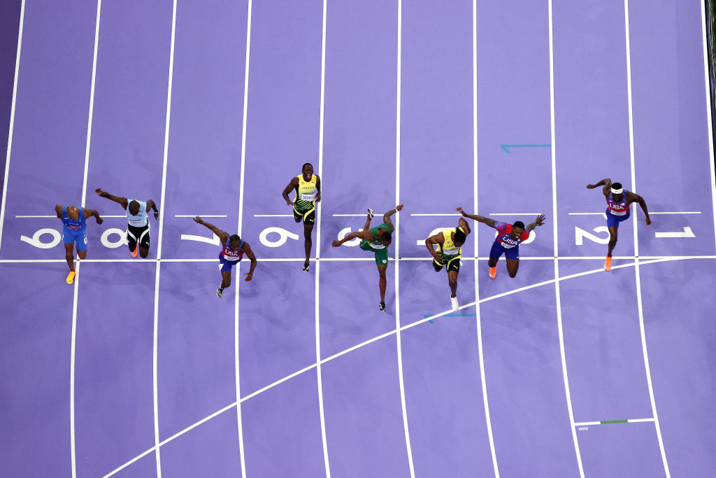 Lyles crossed the line first in a final that saw the eight men covered by just 0.12 seconds - the times clocked for fourth, fifth, sixth, seventh and eighth were world records for those positions at a major championship final.  