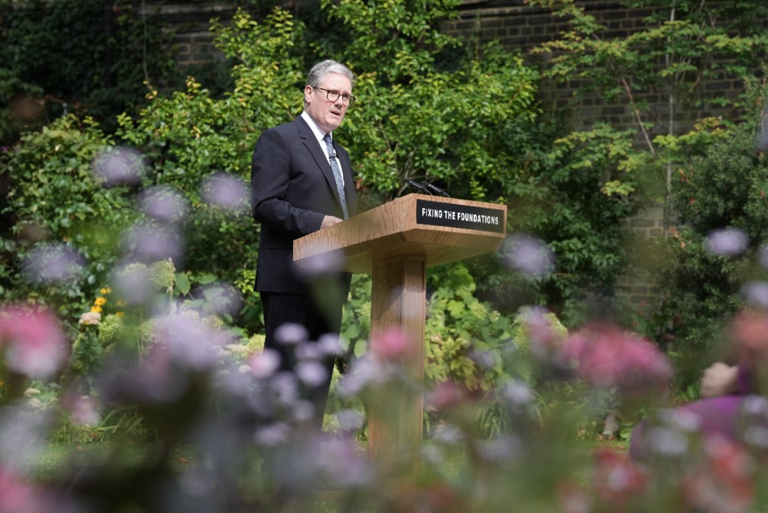 Prime Minister Sir Keir Starmer during his speech and press conference in the Rose Garden at 10 Downing Street, London, where he promised his Government will do the 'hard work' to 'root out 14 years of rot' under the Tories. (Stefan Rousseau/PA Wire)