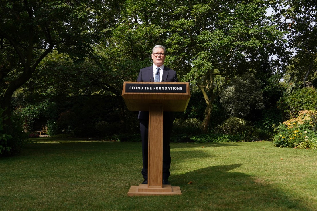 Prime Minister Sir Keir Starmer giving a speech shortly after taking office (Stefan Rousseau/PA Wire)