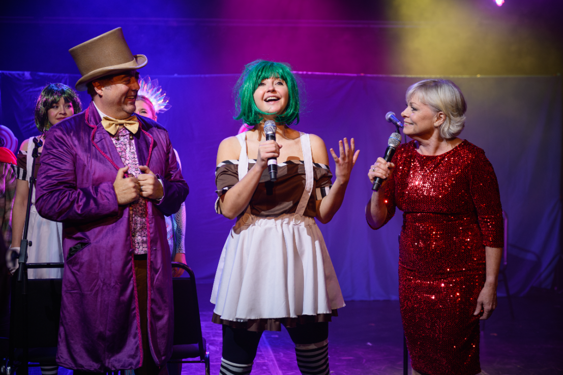 Erik Peterson, Kirsty Patterson and Julie Dawn Cole in Willy's Candy Spectacular (Photo: David Monteith-Hodge)