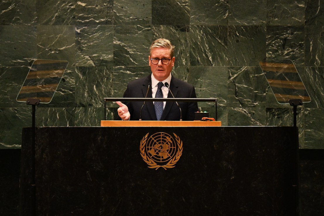 Prime Minister Sir Keir Starmer addressing the United Nations General Assembly in New York.  Photo credit: Leon Neal/PA Wire