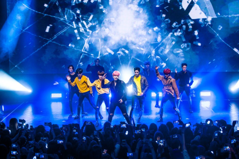 South Korean boy group SF9 (shortened from Sensational Feeling 9) at the O2 arena in London.