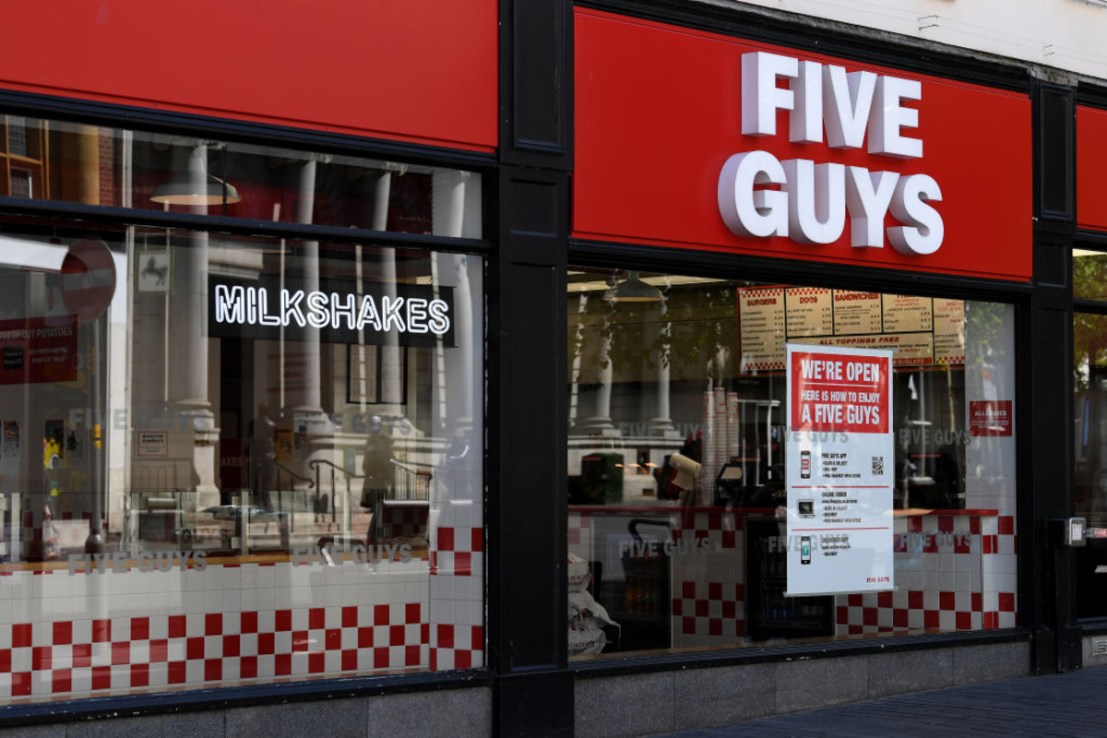 The European arm of Five Guys is headquartered in London. (Photo by Ross Kinnaird/Getty Images)