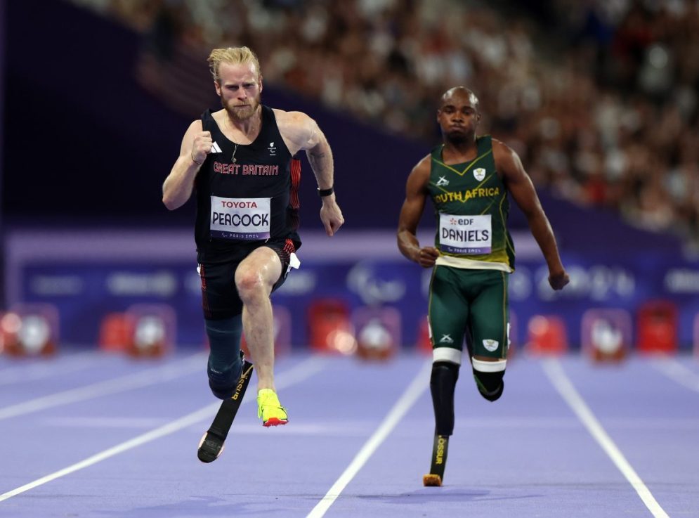 Jonnie Peacock’s bid for a third gold medal in four Paralympic Games was unsuccessful on Tuesday as he finished fifth in the men’s 100m T64 final at the Stade de France.