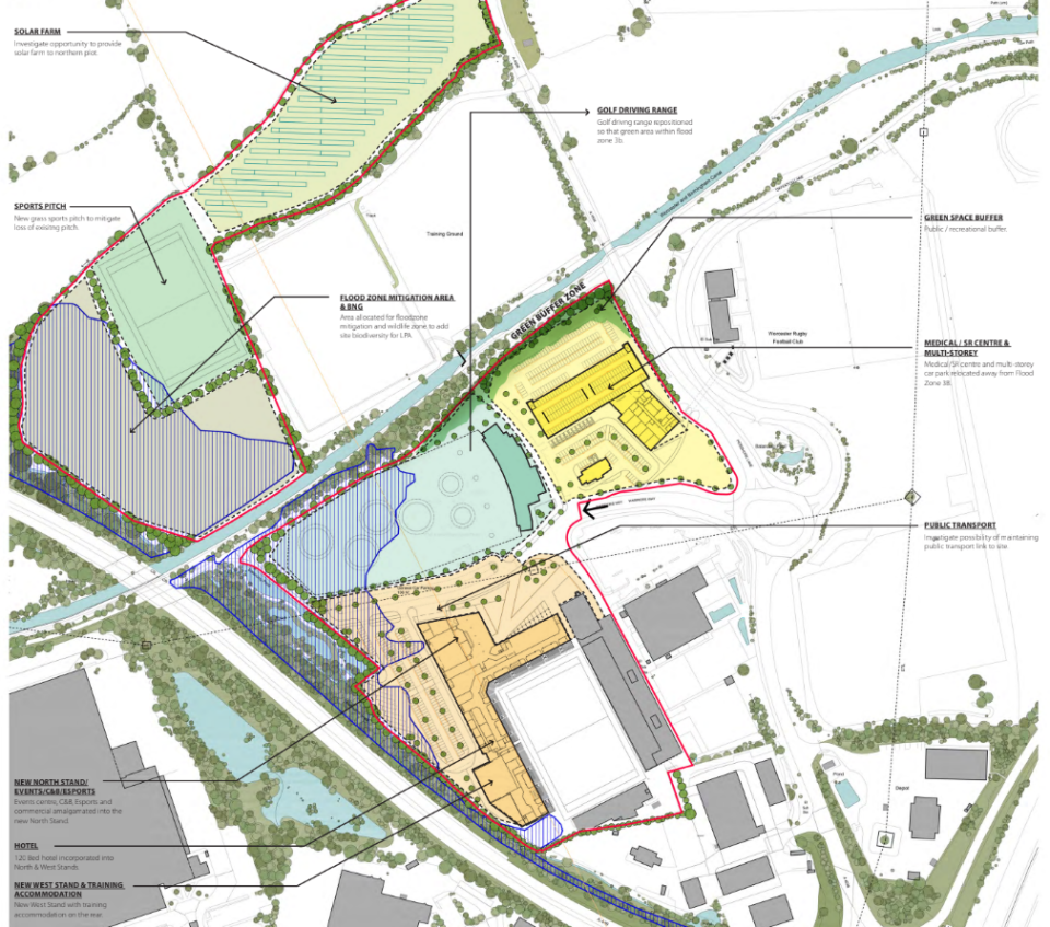 Sixways development plan courtesy of public planning application reports