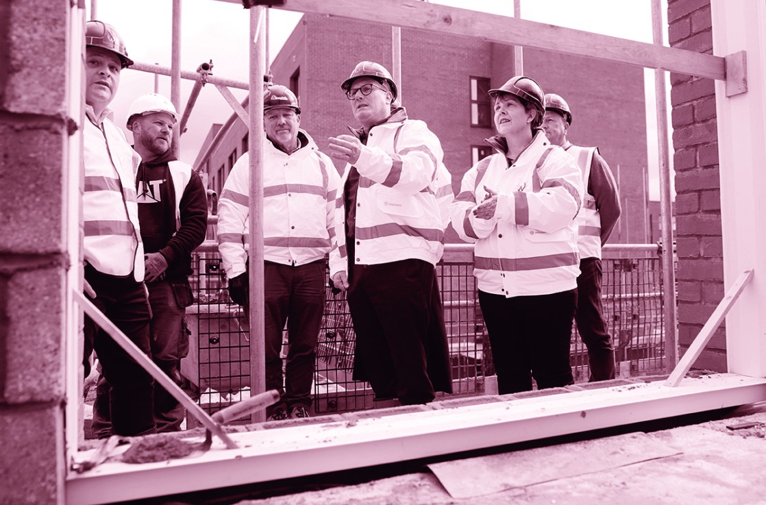 Labour leader Sir Keir Starmer during a visit to a housing development in the Nightingale Quarter of Derby