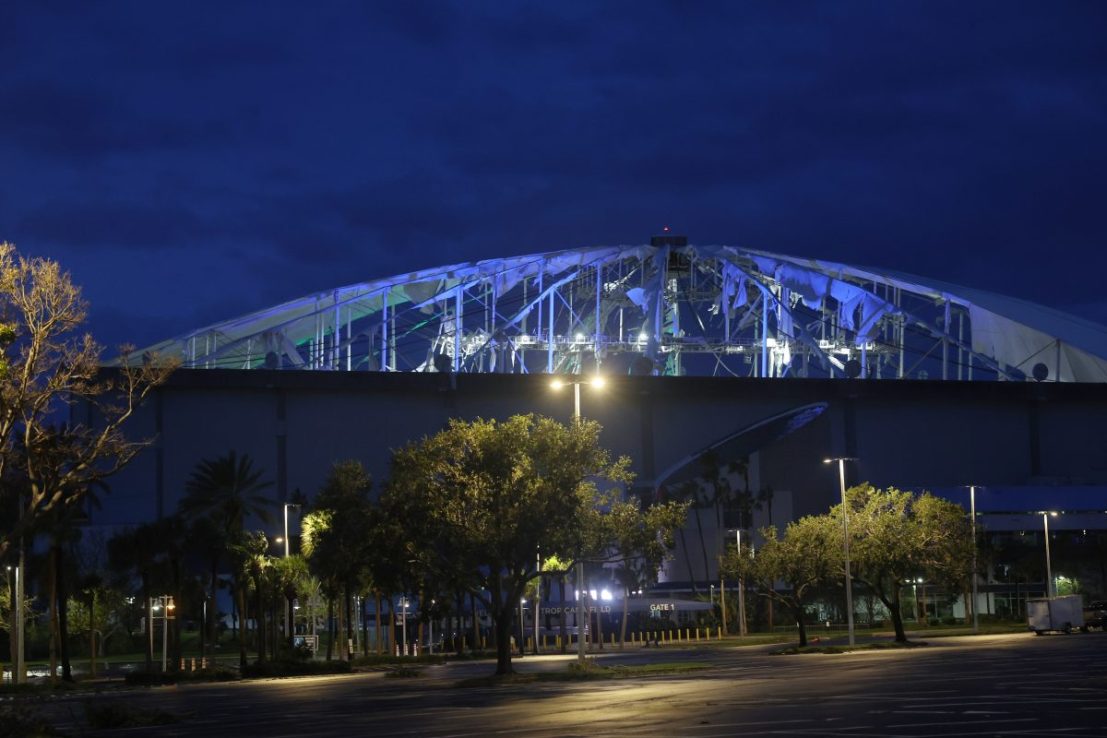 Tampa Bay Rays’ Tropicana Field ripped to shreds by Hurricane Milton