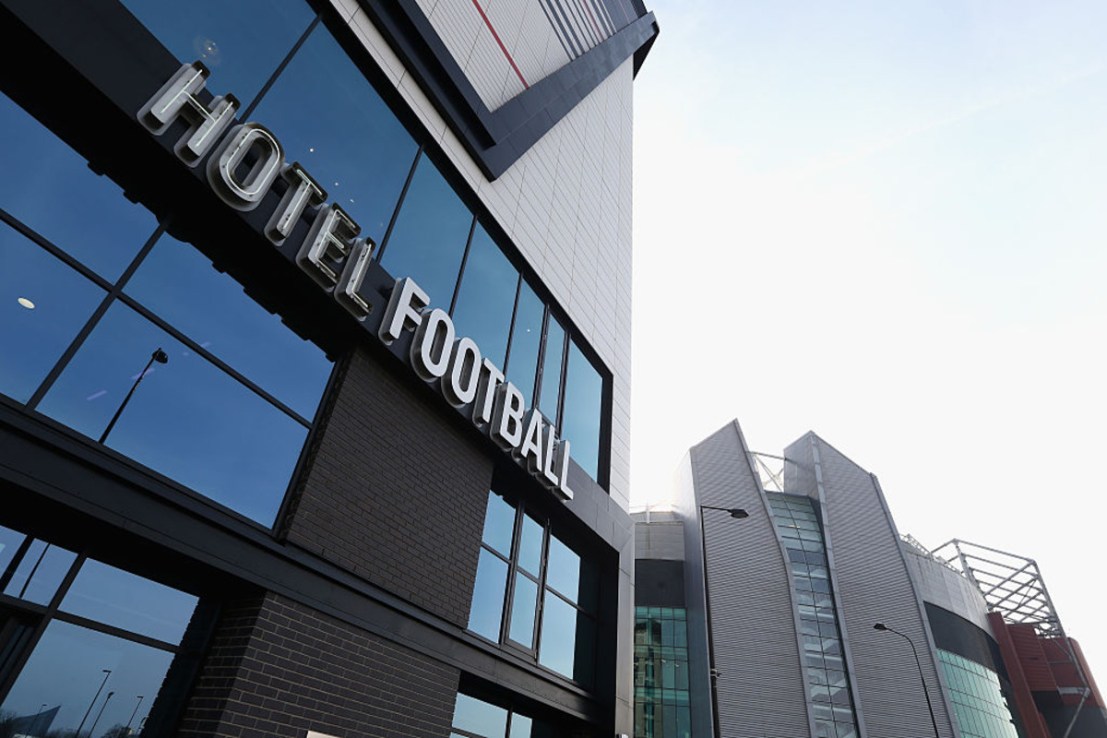 Hotel Football is located by Manchester United's Old Trafford stadium. (Photo by Clive Brunskill/Getty Images)