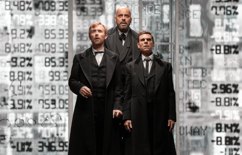 John Heffernan, Howard W Overshown and Aaron Krohn in The Lehman Trilogy photographed by Mark Douet 