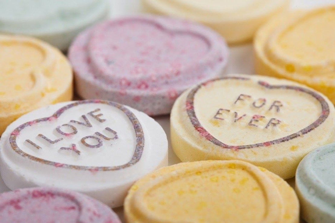 Love Hearts are made by Swizzels Matlow.