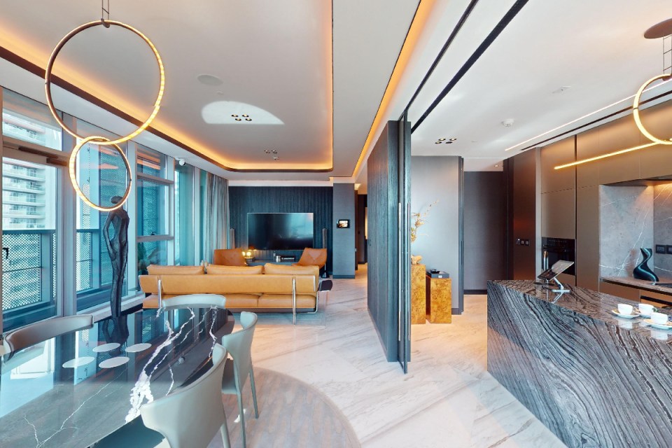 An apartment in DaVinci Tower, designed with Pagani