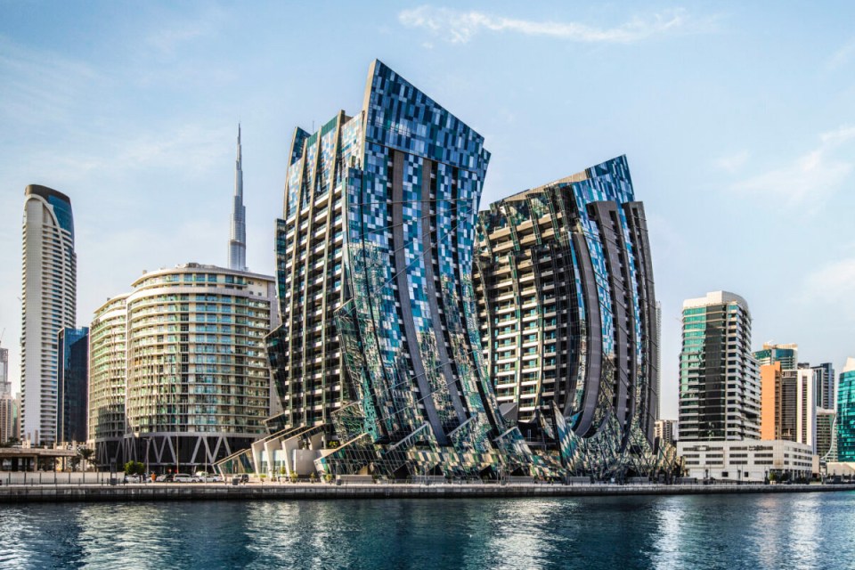 DaVinci Tower, designed with Pagani, curves over the Dubai skyline 