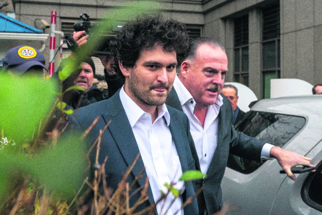 FTX founder Sam Bankman-Fried leaves Manhattan Federal Court after his arraignment and bail hearings on December 22, 2022 in New York City (Photo by David Dee Delgado/Getty Images)