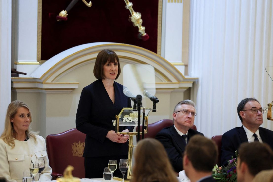 Chancellor of the Exchequer Rachel Reeves delivers her first Mansion House speech on financial services in the City of London during the Financial and Professional Services Dinner, in the Egyptian Hall of Mansion House, in the City of London. Picture date: Thursday November 14, 2024. PA Photo. See PA story POLITICS Reeves. Photo credit should read: Isabel Infantes/PA Wire