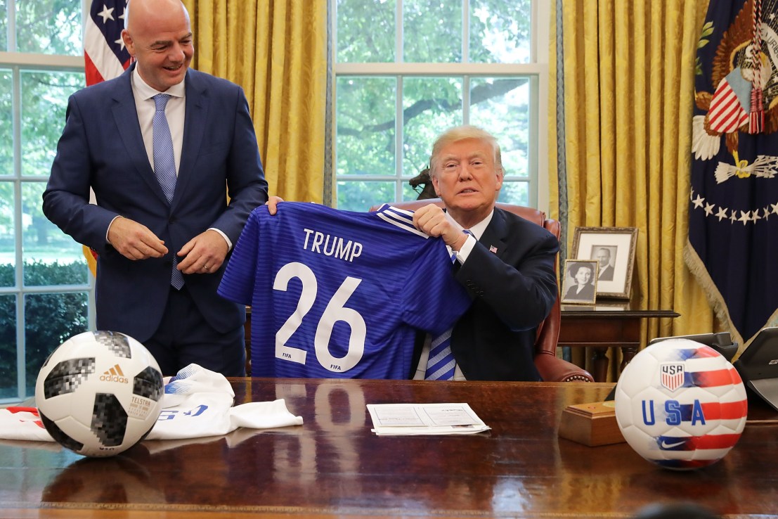 The stated mission of Infantino's Fifa, to unite the world through football, would seem to be at odds with Trump's worldview