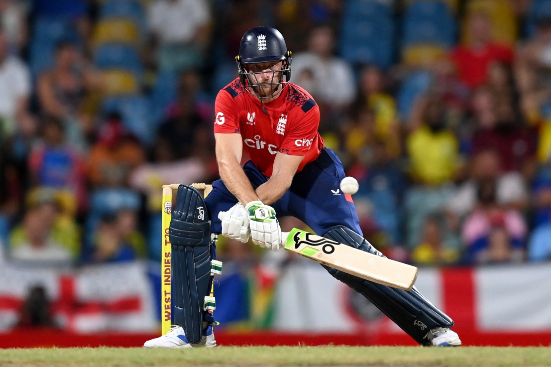 Jos Buttler smashed 83 off 45 balls as England won the second T20 in the West Indies