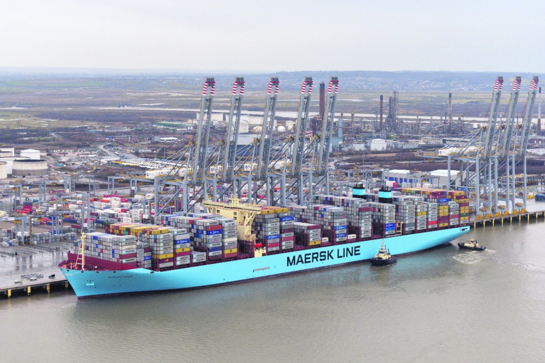 A Maersk ship at London Gateway (www.nickstrugnell.com )