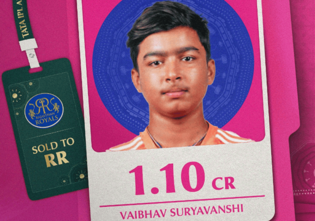 Vaibhav Suryavanshi has become the youngest ever player, at 13, to be sold at the IPL Auction, having been picked up by the Rajasthan Royals (credit: IPL X account)