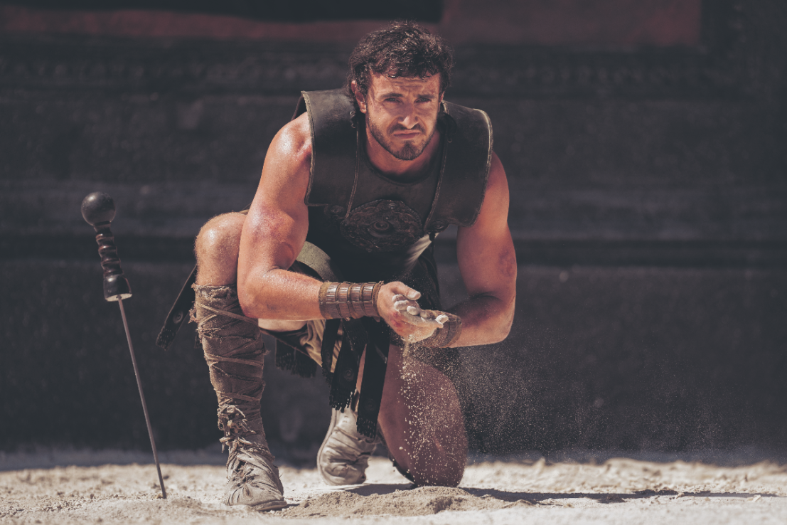 Paul Mescal grips in the Gladiator II sequel (Photo: Paramount Pictures)