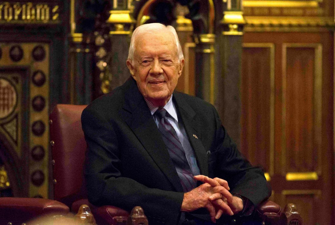 Former US President Jimmy Carter who has died aged 100. Photo credit should read: Neil Hall/PA Wire