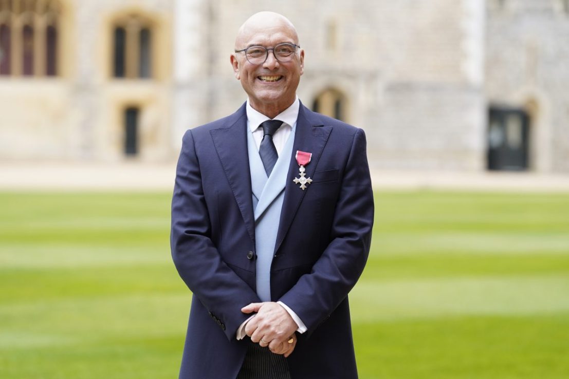 Gregg Wallace after being made a Member of the Order of the British Empire (MBE) by the Princess Royal in an investiture ceremony at Windsor Castle on February 28, 2023 in Windsor, England. (Photo by Andrew Matthews - Pool/Getty Images)